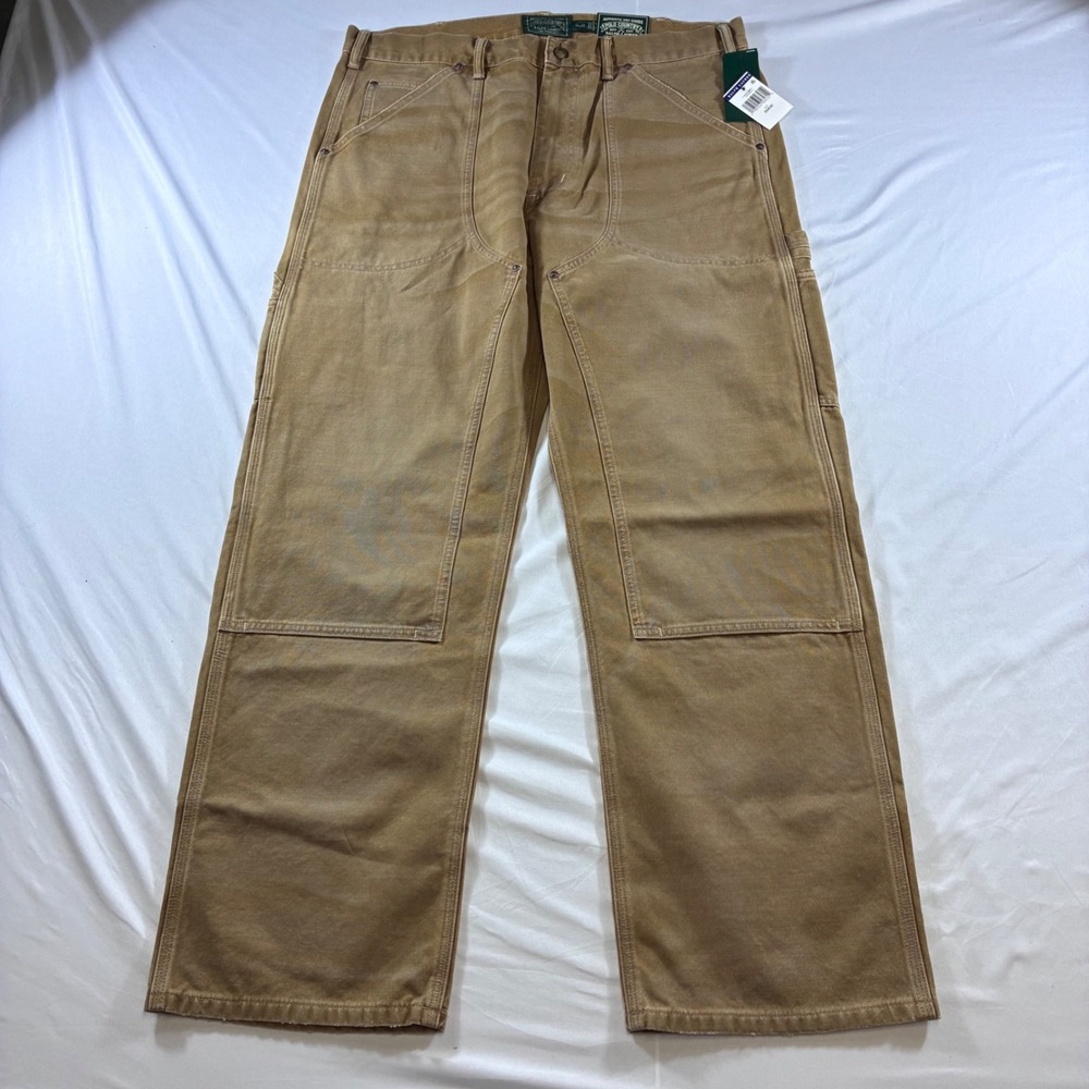 Polo Country Ralph Lauren Men Duck Canvas Double Knee Carpenter Pants 35x32
